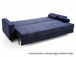 Sekken kinyitható ágyneműtartós relax zónás kanapéágy, sötétkék
