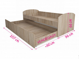 RIG-90 ágykeret vendégággyal 90x200