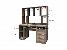 BSL-138 felépítményes számítógépasztal, 138 cm