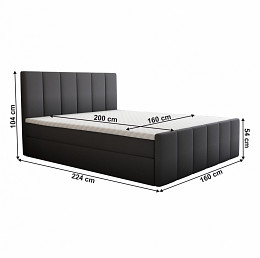 Star ágyneműtartós boxspring ágy, 160x200