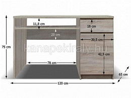 Padma PC asztal, 120 cm