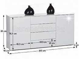 SPI-003 2 ajtós 4 fiókos komód