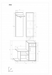 Mika előszoba bútor szett - Tobacco tölgy - Krém