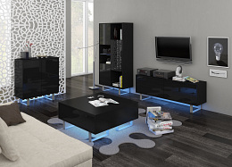 King könyvespolc B - Fekete - Fényes fekete