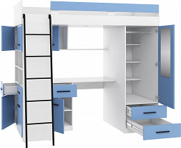 Level galériaágy balos - Fehér - Világos kék