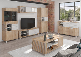 Lamir dohányzóasztal P téglalap alakú - Világos Sonoma tölgy - Fehér