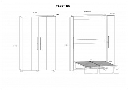 Teddy szekrényágy 120 - Artisan tölgy