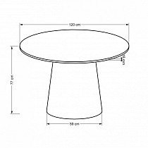 GNTR-120 fix étkezőasztal, 120 cm