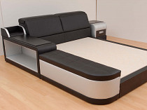 Dayton rugós szövet franciaágy 180x200 éjjeliszekrénnyel balos