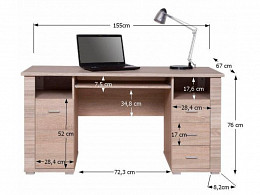 Gréta PC asztal, 155 cm