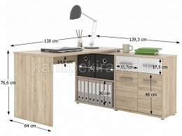 RAFA-138  sarok számítógépasztal, 138 cm