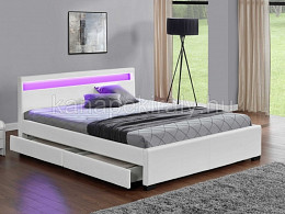 CLA-160 kárpitozott ágykeret ágyráccsal LED világítással 160x200