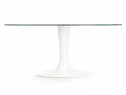 CRLA-180 fix ovális üveg étkezőasztal, 180 cm