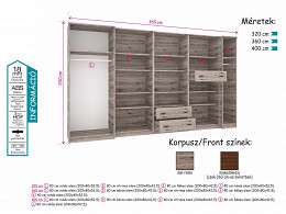 SNT-400 nappali szekrénysor 400 cm
