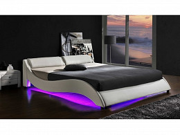 PSC-160 kárpitozott ágykeret ágyráccsal, RGB led világítással 160x200