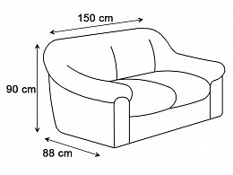 Bianka 2-személyes fix valódi bőr kanapé
