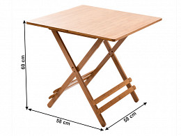 DENC összecsukható bambusz étkezőasztal, 58 cm