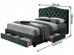 KSDA-160 ágykeret ágyráccsal fiókokkal 160x200 matrac nélkül