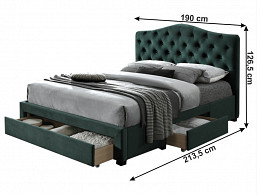 KSDA-180 ágykeret ágyráccsal fiókokkal 180x200 matrac nélkül