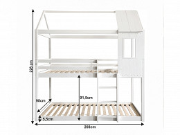 ATRS-90 fenyő Montessori gyerek emeletes ágy ágyráccsal, matrac nélkül 90x200 