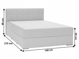 FEAA-140 kárpitozott félkemény boxspring ágy 140x200