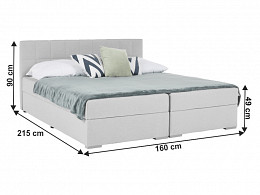 FEAA-160 kárpitozott boxspring ágy 160x200