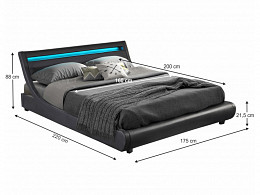 FEIA-160 Ágykeret ágyráccsal 160x200 RGB LED vílágítással matrac nélkül