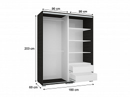 LX-180 tolóajtós gardróbszekrény 180 cm