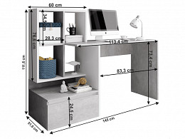 NERE-145 íróasztal, 145 cm