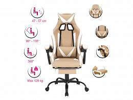 OZEG 3 fokozatban dönthető ergonómiai kialakítású gamer irodai forgószék