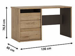 Shelly PC asztal, 136 cm
