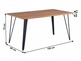 FRI-150 fémvázas fix étkezőasztal, 150 cm
