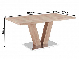 HEO-160 fix étkezőasztal, 160 cm