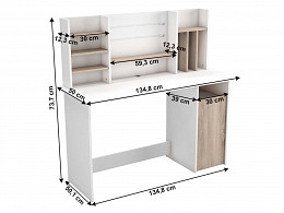 AMB-121 felépítményes íróasztal, 121 cm