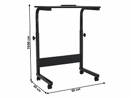 WSTA állítható magasságú görgős számítógépasztal, 60 cm