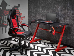 BHL-49 fémvázas gamer számítógépasztal LED világítással, 122 cm