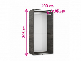 BRN-100 gardróbszekrény 100 cm