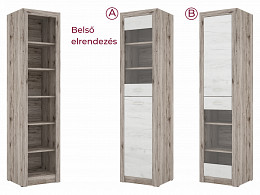 Roxy 08-B üveges tálalószekrény, balos