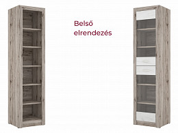 Roxy 09 üveges tálalószekrény, balos