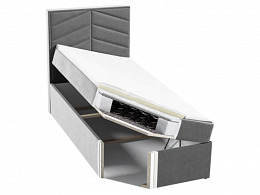 ST7 boxspring ágyneműtartós kárpitozott bonellrugós matracos ágy 100x200, balos