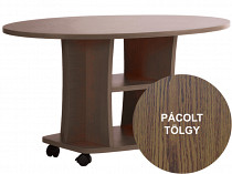 EGDD-03 ovális dohányzóasztal, pácolt tölgy