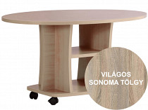 EGDD-03 ovális dohányzóasztal, világos Sonoma tölgy