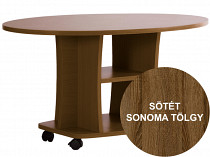EGDD-03 ovális dohányzóasztal, sötét Sonoma tölgy