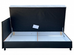 La-Palma támlás rugós heverő ágyneműtartóval 110x200 cm, balos, szürke