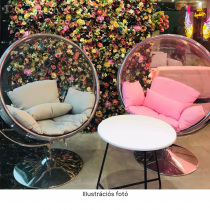Bubble New 2 függő fotel állvánnyal, átlátszó - ezüst - szürke