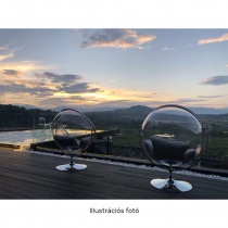 Bubble New 2 függő fotel állvánnyal, átlátszó - arany - szürke
