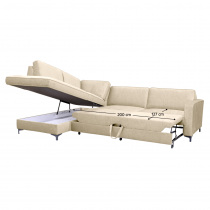 Ermon ágyneműtartós kinyitható sarokkanapé, balos
