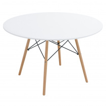 Demin étkezőasztal 120 cm, fehér - bükk