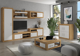 Verin könyvespolc 2DSW 4 ajtó 1 fiók - Artisan tölgy - Fehér