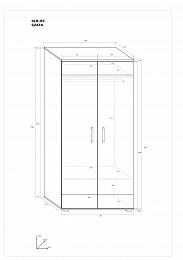Solar gardróbszekrény 2 ajtó - Artisan tölgy